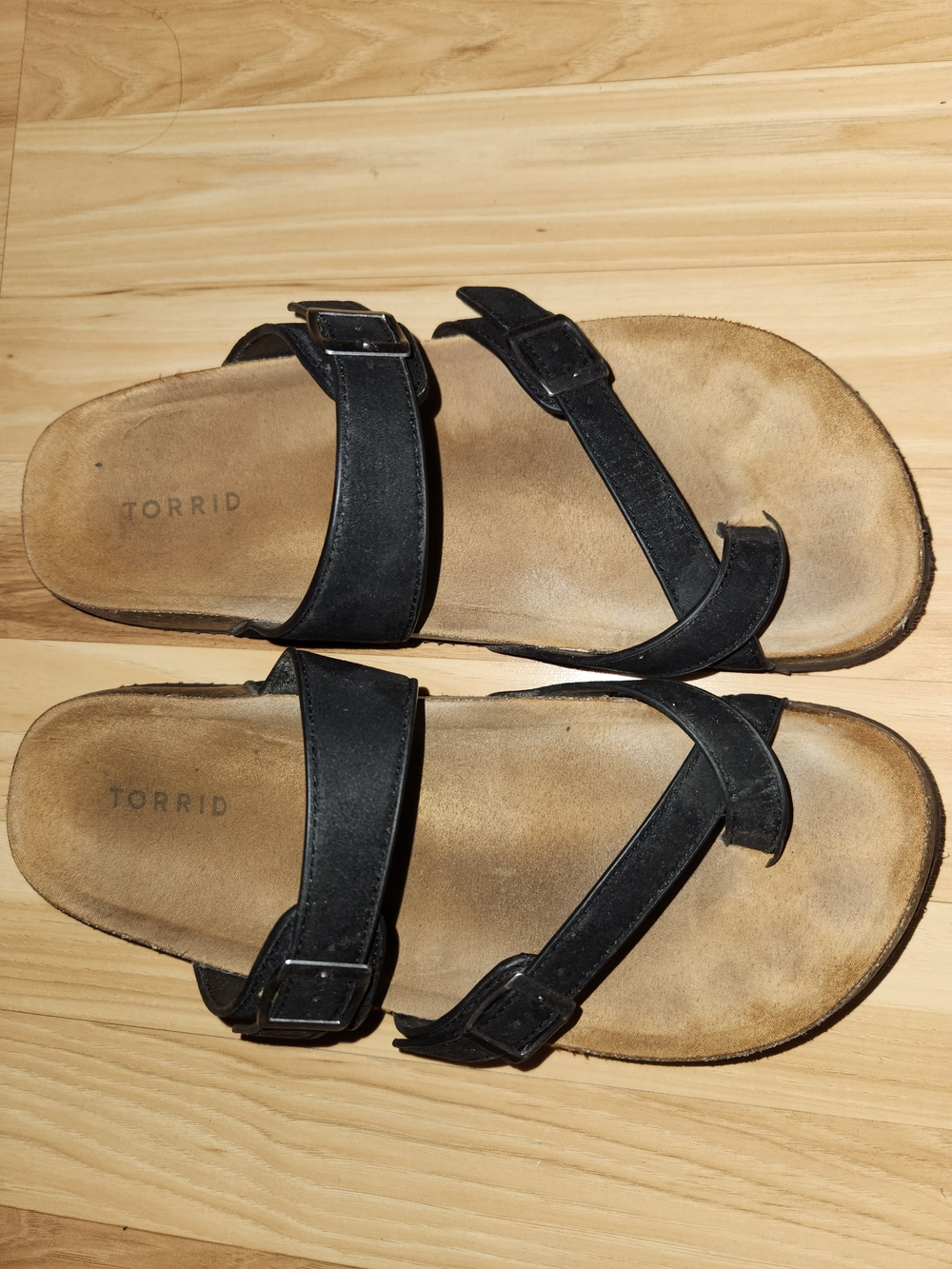 torrid Black Slide Sandals with Buckle Detail